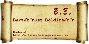 Bartánusz Boldizsár névjegykártya